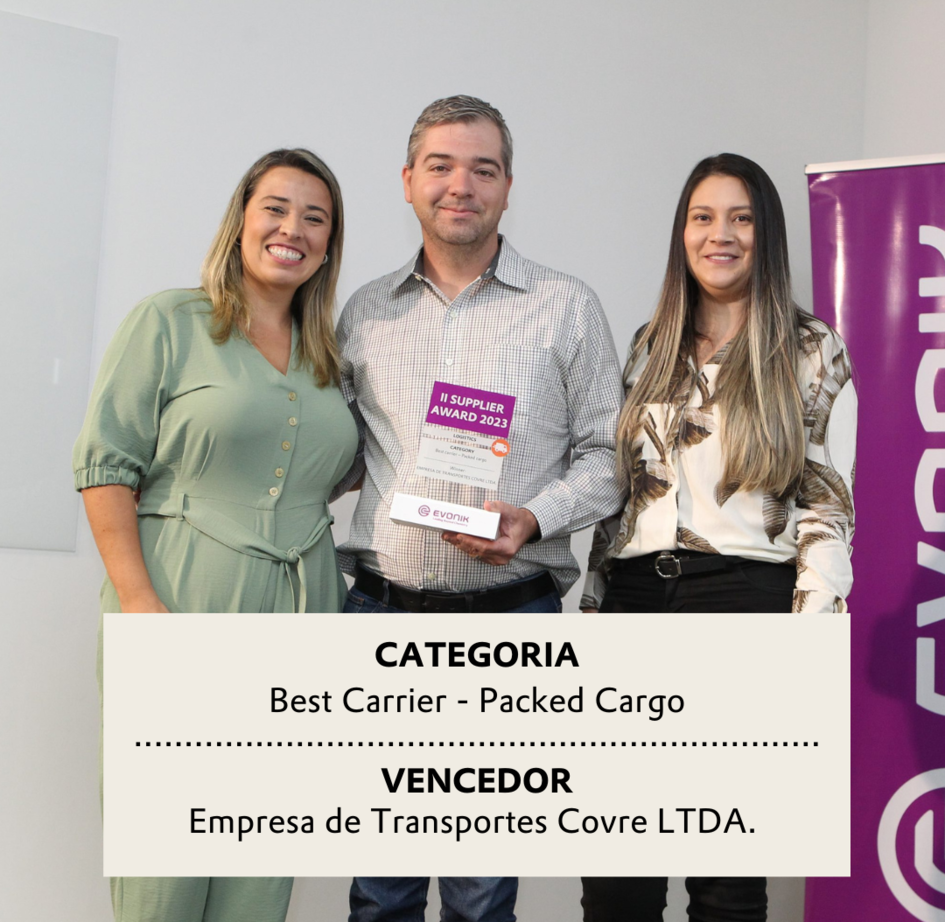 Melhor Transportador – Carga Embalada: Empresa de Transportes Covre